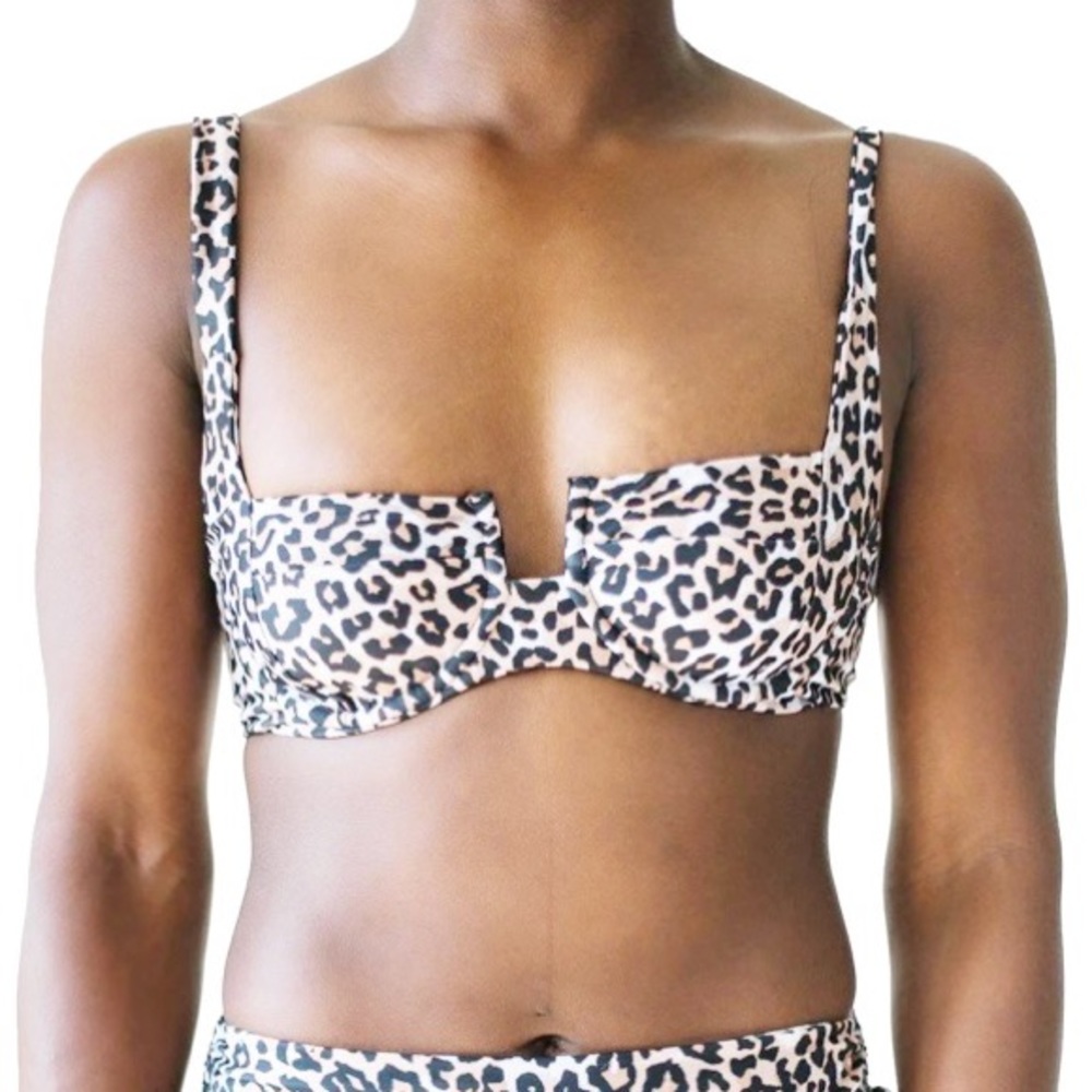 Shop Moonstone Leopard “Sarah” Bikini Swim Top Small